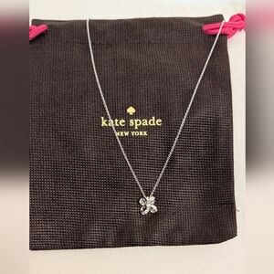 Kate Spade "It's A Tie" Silver Necklace with Bow Pendant NWT